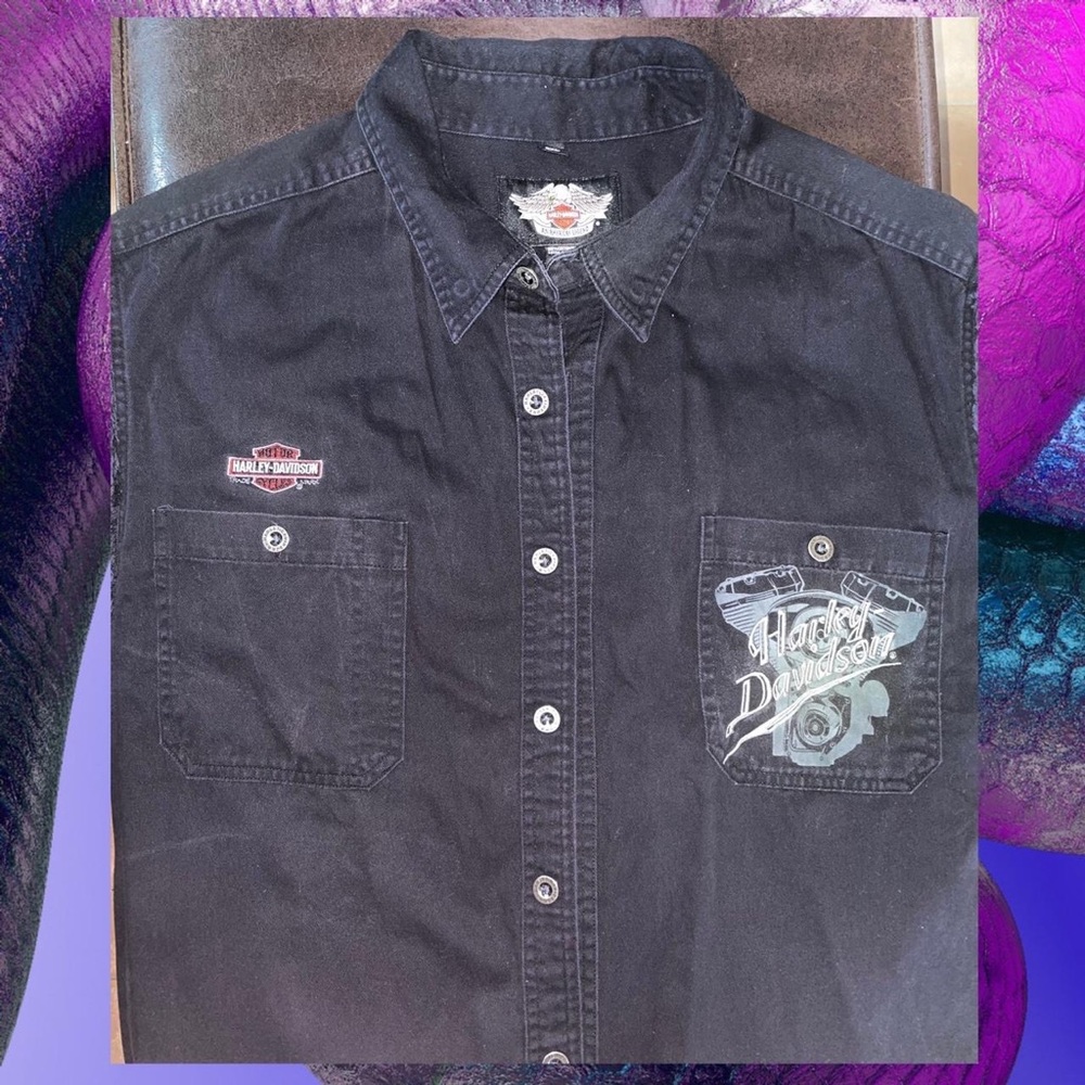 Harley Davidson button up vest